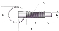 Spring Loaded Plunger Pin Line Drawing